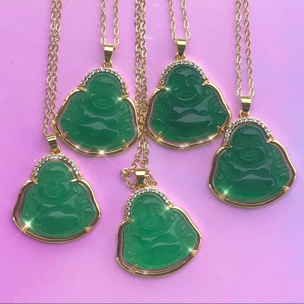 Spiritual + Paid Jade Buddha Necklace